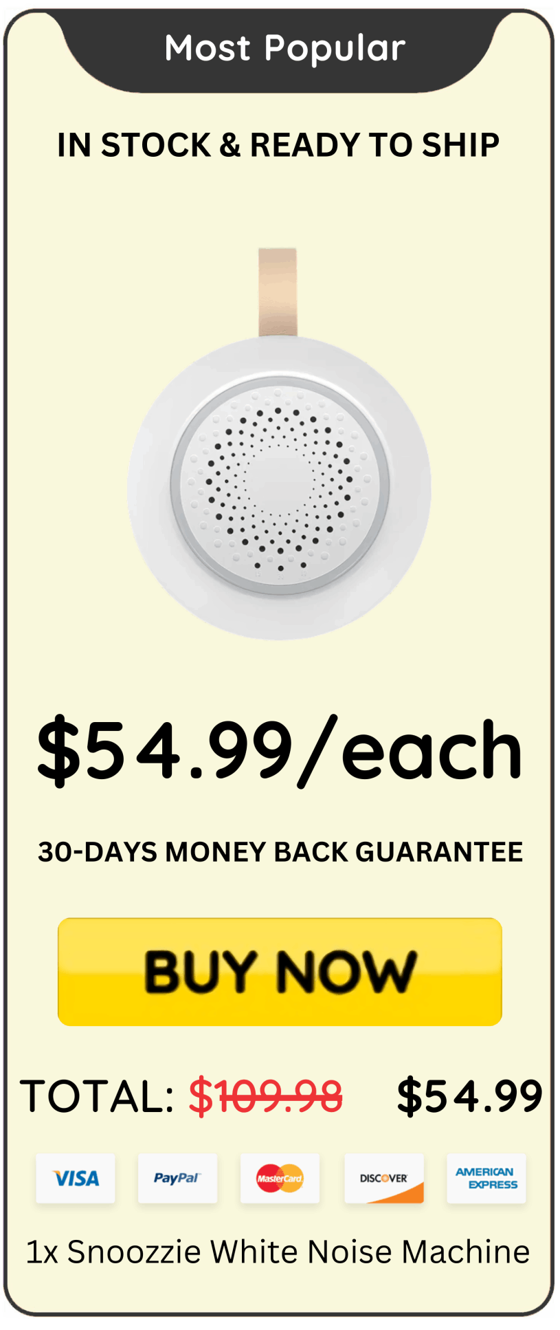 Snoozzie White Noise Machine offer price 